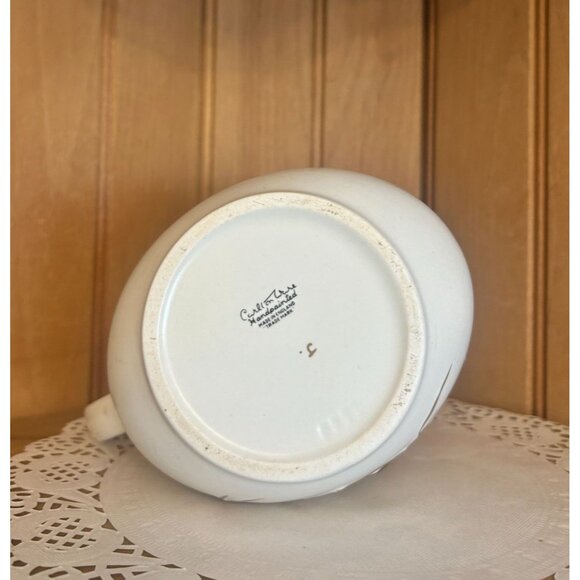 Vintage Carltonware Brown White Magnolia Blossom Creamer Pitcher Small Jug - Picture 3 of 7